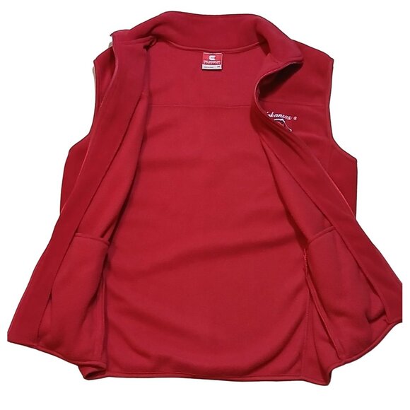 Arkansas Razorbacks Colosseum Athletics Red Fleece Vest Zip Womens Medium - Picture 4 of 10